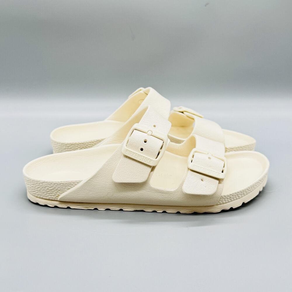 Birkenstock Arizona EVA Sandals Womens 6 White Double Strap Buckle Slide Shoes